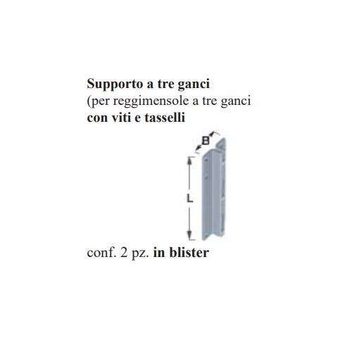 Element System-2 Supporti A Tre Ganci Con Viti E Tasselli Bianco - Foto 1