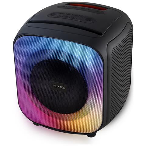 Prixton Altoparlante Portatile Jaia Con Bluetooth 40w, 1 Ingresso Per Microfono, Autonomia 9 Ore, Effetto Bass, Funzione Voice Cut, 6 Effetti Luminosi Led, Nero - Foto 3