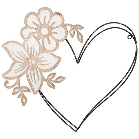 Decorazione In Metallo 3d Cuore 1 - Marrone - Metallo - 50x2x45 Cm - Foto 1