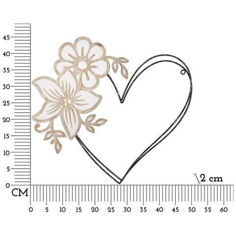 Decorazione In Metallo 3d Cuore 1 - Marrone - Metallo - 50x2x45 Cm - Foto 6
