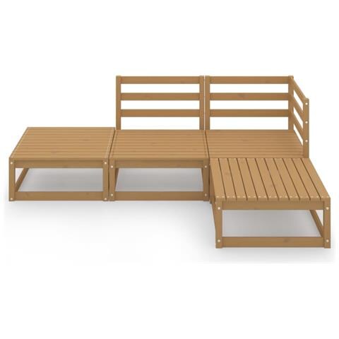 Lusso Casadino - Set Salotto Da Giardino 4pz Marrone Ambra Legno Massello Pino - Foto 2
