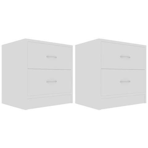 Lusso Casadino -  Comodini Bianchi 2 Pz 40x30x40 Cm In Legno Multistrato - Foto 1