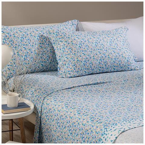 Completo Lenzuola Canada In Flanella Colore Blu Misura Singolo - Foto 2
