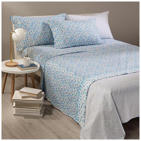 Completo Lenzuola Canada In Flanella Colore Blu Misura Singolo - Foto 1