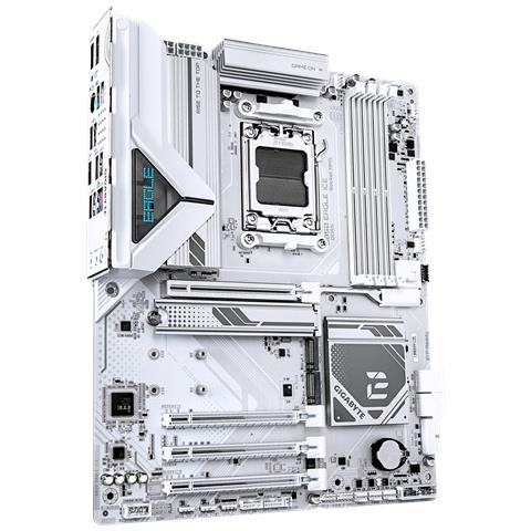 B850 EAGLE ICE Scheda Madre - CPU AMD Ryzen serie 9000, VRM digitale a 8+2+2 fasi, fino a 8200 MHz DDR5 (O.C), 1 x M. 2 PCIe 5.0 + 2 x M. 2 PCIe 4.0, LAN 2.5 GbE, USB 3.2 Gen 2 - Foto 2