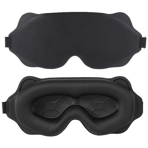 Mascherina Per Dormire Oscurante Sagomata 3d Per Viaggio E Riposo Black - Foto 1