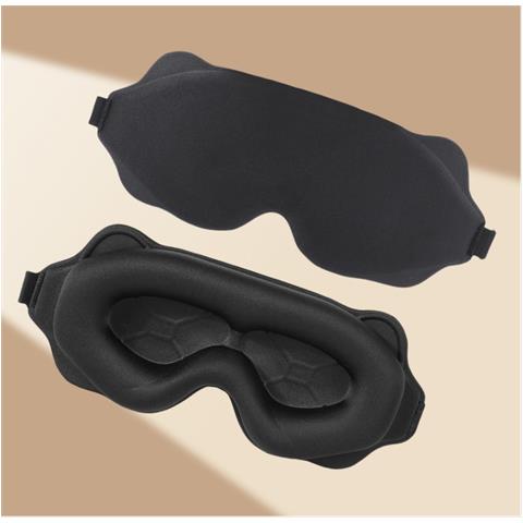 Mascherina Per Dormire Oscurante Sagomata 3d Per Viaggio E Riposo Black - Foto 4