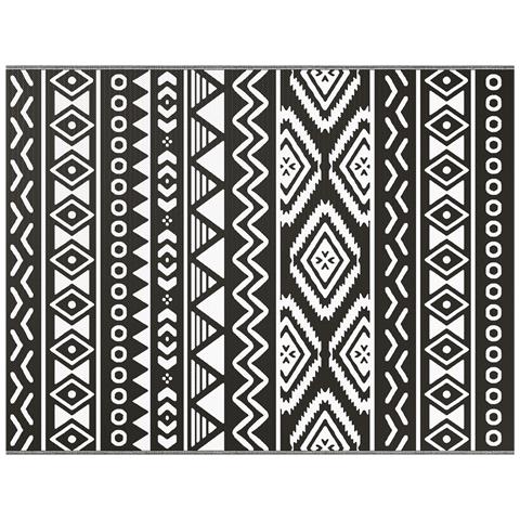 Tappeto da esterno ARAKIL Nero e bianco Polipropilene 300 x 400 cm - Foto 1