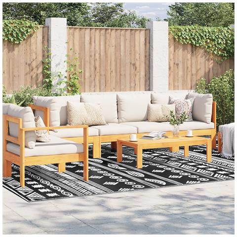 Tappeto da esterno ARAKIL Nero e bianco Polipropilene 300 x 400 cm - Foto 2