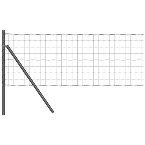 Recinzione Euro con 7 pali 0.6x10 m Acciaio Galvanizzato Grigio - Foto 1