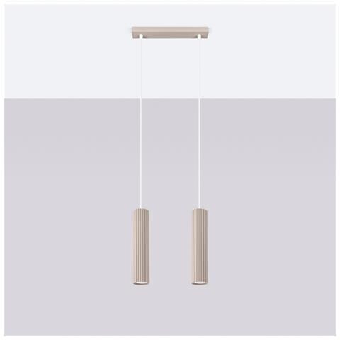 Lampada A Sospensione Karbon 2 Taupe Sl. 1773 - Minimalist Lampada A Sospensione Talpa 90x30x6.5 Cm - Foto 2