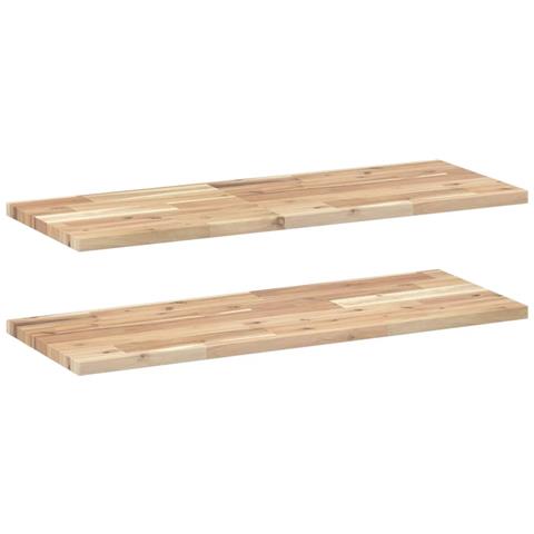 Mensole da Parete 2 pz 100x30x2 cm Legno Acacia Non Trattato - Foto 1