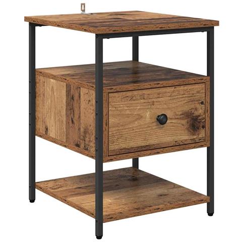 Armadio da Notte con cassetto Legno vecchio 40 x 42 x 56 cm - Foto 1