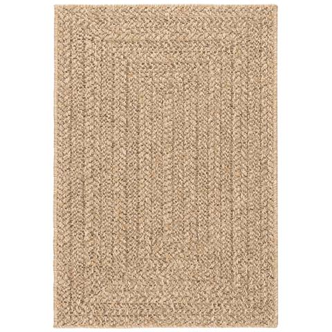 Tappeto ZIZUR Beige 120x120 cm Aspetto Iuta Interni ed Esterni - Foto 2
