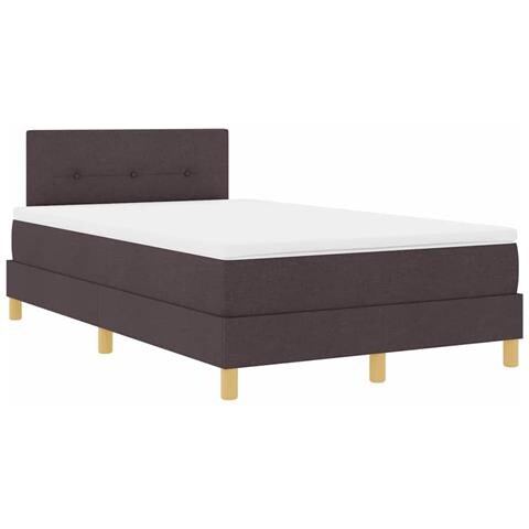 Letto box spring con materasso Marrone scuro 120 x 190 cm - Foto 1
