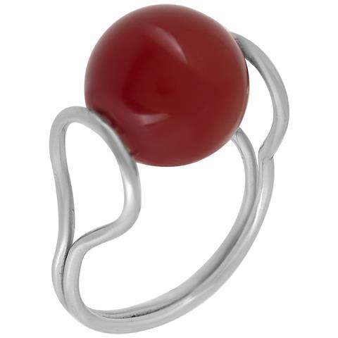 Anello In Argento Sterling ""fix Agatha12"" Agata Rossa Naturale - Foto 1