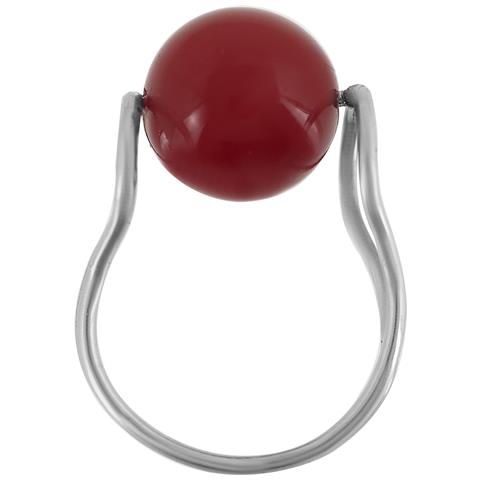 Anello In Argento Sterling ""fix Agatha12"" Agata Rossa Naturale - Foto 4