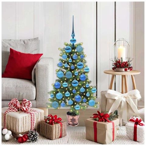 Albero di Natale con 150 LED con supporto Verde 90 cm PE - Foto 2