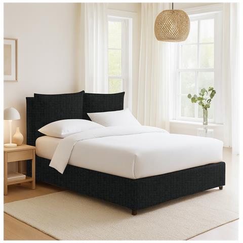 Diamante - Letto Piazza E Mezza Sfoderabile, Grigio Scuro - Foto 4