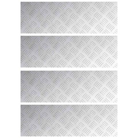 Dischi Quadrati 4 pcs Argento 60 x 20 cm Alluminio - Foto 1