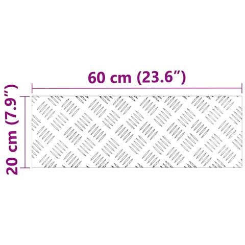 Dischi Quadrati 4 pcs Argento 60 x 20 cm Alluminio - Foto 8