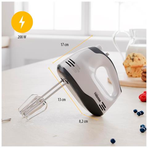 Miscelatore Manuale, 5 Velocità Regolabili, 200w, Design Ergonomico, Accessori In Acciaio Inox, Parti Lavabili In Lavastoviglie, Senza Bpa, Con Pulsante Di Espulsione, Compatto - Foto 3