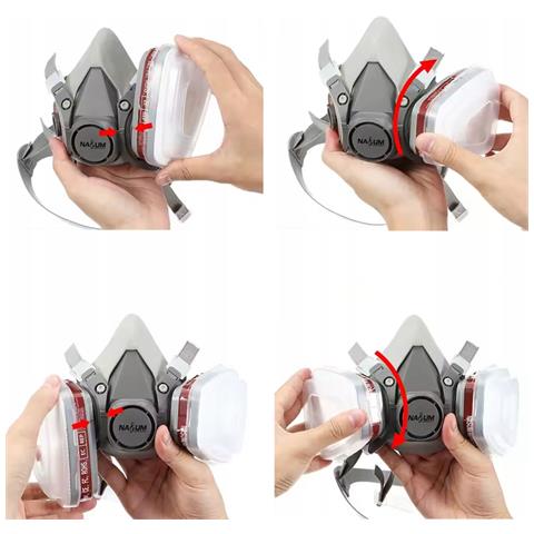 Maschera Protettiva Safebreath 6200 Pro+ Con Occhiali E Set Filtrante 8 In 1 | Silicone E Plastica | Verniciatura E Chimica - Foto 2