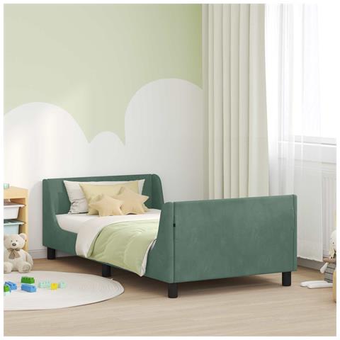 Struttura letto bambini con testata Verde Mare 90 x 190 cm - Foto 2