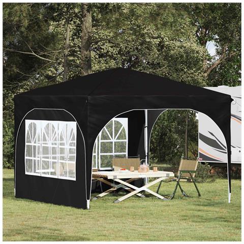 Tenda per feste a pop-up 290 x 290 x 245 cm Nero - Foto 2