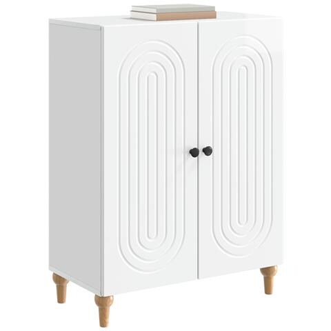 Credenza Bianco Lucido 66 x 34,5 x 90 cm Legno ingegnerizzato - Foto 2