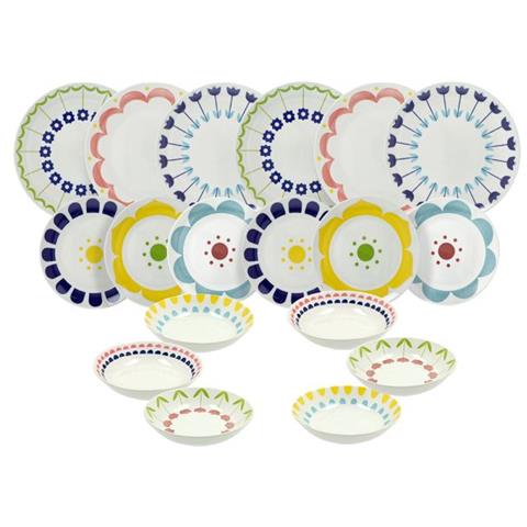 MC070186246A servizio da tavola 18 pz Porcellana Multicolore - Foto 1