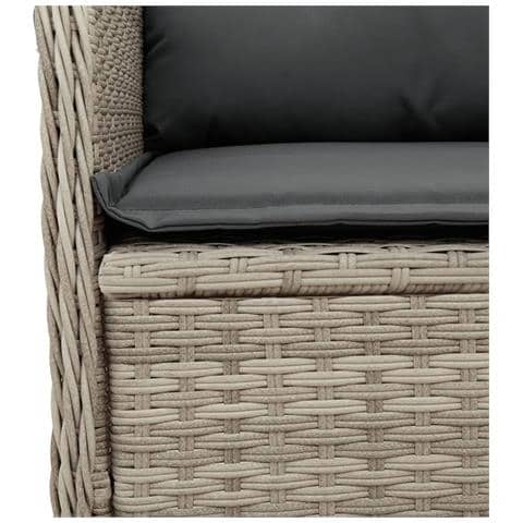 Sedie Reclinabili Giardino 2pz Cuscini Grigio Chiaro Polyrattan - Foto 9