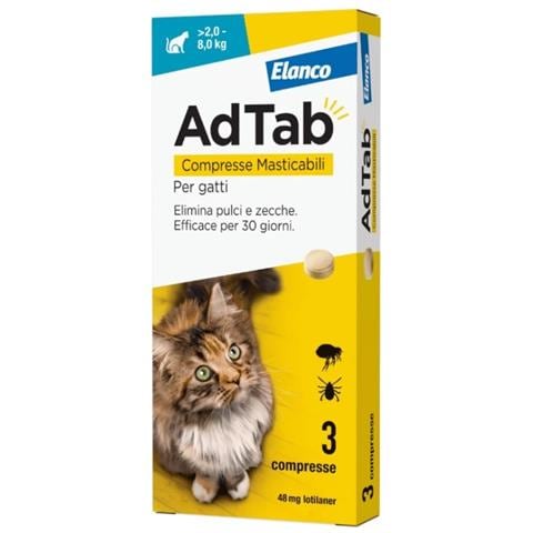 Adtab 3 Compresse 48 mg Gatti 2-8 kg - Foto 1