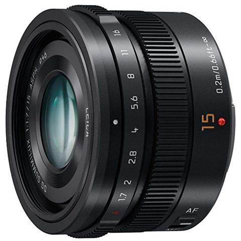 Obiettivo per Fotocamera H-X015E Leica DG Summilux 15 mm F1.7 ASPH Attacco Micro Quattro Terzi Nero - Foto 3