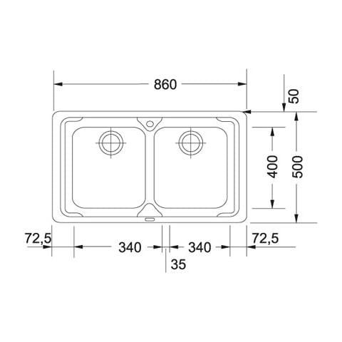 Lavello LLL620-L 2 Vasche Dimensioni 86 x 50 cm Colore Inox Dekor Serie Logica Line - Foto 2