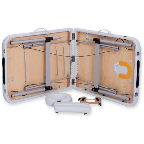 LETTINO DA MASSAGGIO IN ALLUMINIO A 2 SEZIONI - bianco - Foto 2