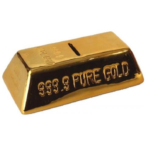 Salvadanaio In Ceramica Lingotto D'oro H3515102 - Foto 1