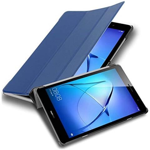 Custodia Per Tablet Compatibile Con Huawei Mediapad T3 8 (8.0"" Zoll) In Blu Scuro Jersey - Coperchio Protettiva Ultra Sottile Senza Funzione Auto Wake Up E Stand - Foto 1