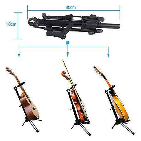 Violino Stand Con Supporto Dellarco Supporto Regolabile Portatile Pieghevole Treppiede Di Metallo Per Violino Ukulele Mandolino Facile Da Montare E Smontare. - Foto 4