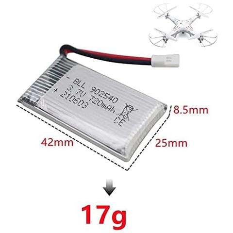 2 Pezzi Batteria Lipo Ricaricabile (3.7v, 720mah Lipo) Per Rc Droni Quadricotteri Syma X5 X5c X5sc X5sw, Cheerson Cx-30w, Skytech M68, Wltoys F949 - Foto 6