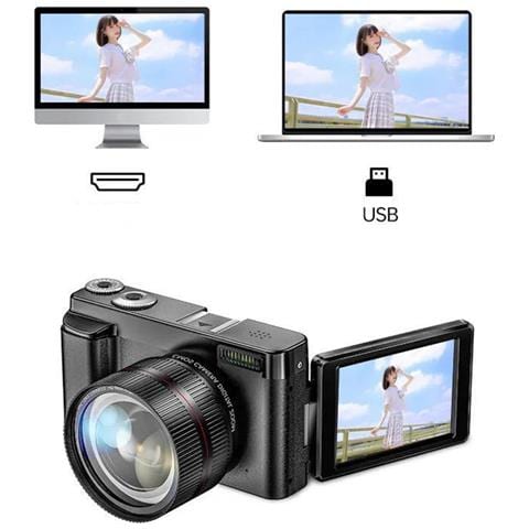 Fotocamera Digitale Da 48 Mp, Hd 1080p, Zoom 16x, Schermo Ribaltabile Nero - Foto 12