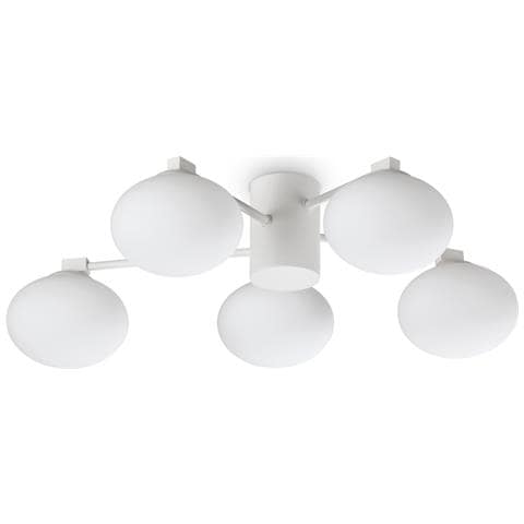 Plafoniera Contemporanea Hermes Metallo Bianco 5 Luci G9 28w 3000k Ip20 - Foto 1