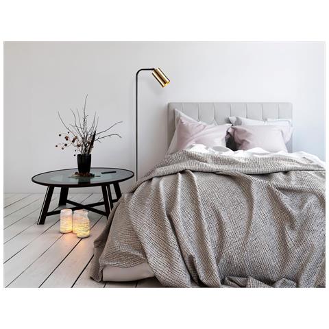 Lampada Liseuse H. 120 Cm In Metallo Dorato E Nero - Melita - Foto 1