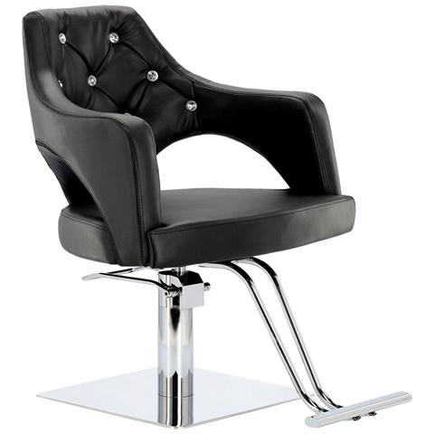 Poltrona Da Parrucchiere Leia Idarulica Girevole Per Il Salone Di Parrucchiere Poggiapiedi Cromato Sedia Da Parrucchiere - Foto 1