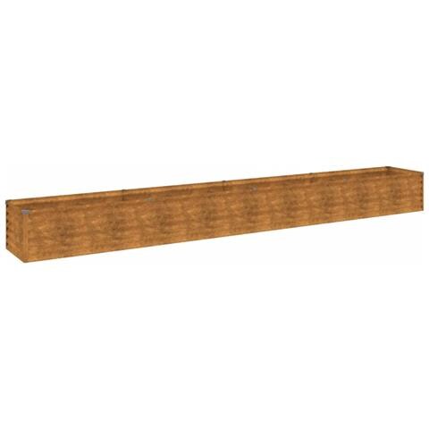 Fioriera Rialzata Da Giardino 386x50x36 Cm In Acciaio Corten - Foto 2