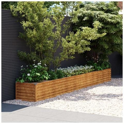 Fioriera Rialzata Da Giardino 386x50x36 Cm In Acciaio Corten - Foto 1