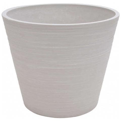 Vaso Piccolo Tondo Da Esterno Giardino In Fibra Sintetica 31x25,4 Cm Azalea - White - Foto 1