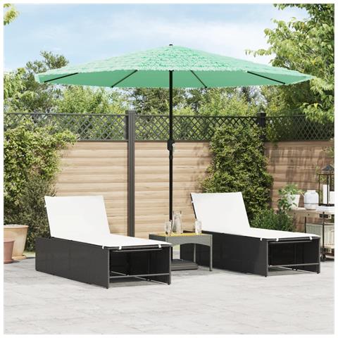 Ombrellone Giardino Con Palo In Acciaio Verde 324x324x247 Cm - Foto 1