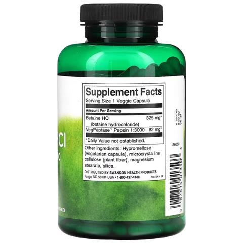 Betaina Hcl Acido Cloridrico Con Vegpeptase 250 Capsule Vegetali - Foto 2