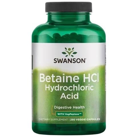 Betaina Hcl Acido Cloridrico Con Vegpeptase 250 Capsule Vegetali - Foto 1